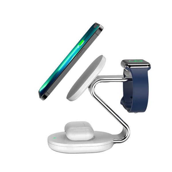 Magnetic 3 in 1 Wireless Charging Station Certified Fast Charging Station Magnetic 3 in 1 Wireless Charging Station Certified Fast Charging Station